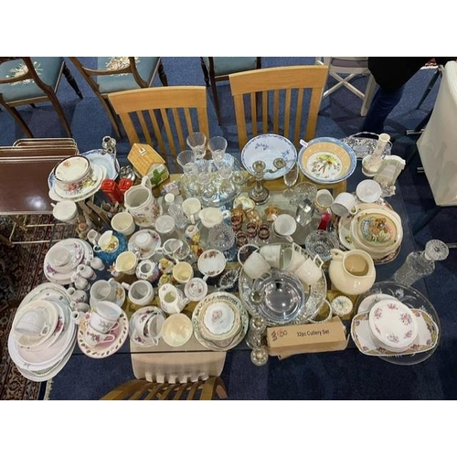 1431 - Quantity of Assorted Pottery, Porcelain & Glass, including assorted plates, ceramic tea caddy, candl... 