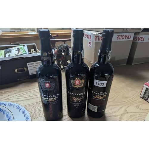 1433 - Three Bottles of Taylor's Select Reserve Port.