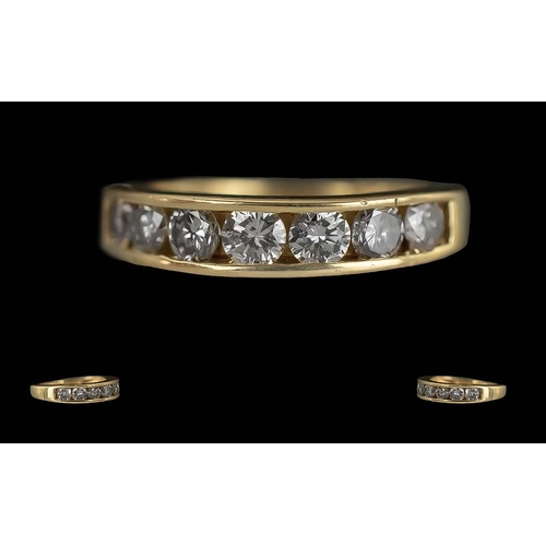 197 - 18ct Gold Seven Stone Diamond Half Eternity Ring, est. diamond size 0.65 ct, overall weight 4.72 gra... 