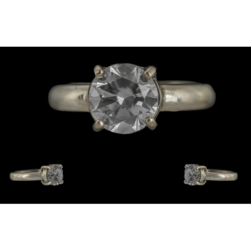 266 - Single Stone Diamond Ring, approx. 1.5 ct, with 18ct white gold band, SI1 clarity, slightly drawing ... 