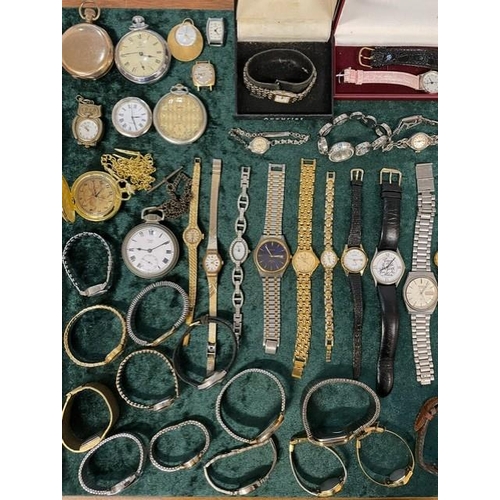 309A - Box of Ladies & Gent's Wristwatches, leather and bracelet straps, makes include Accurist, Citron, Mo... 