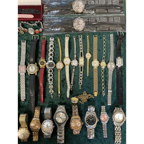 309A - Box of Ladies & Gent's Wristwatches, leather and bracelet straps, makes include Accurist, Citron, Mo... 