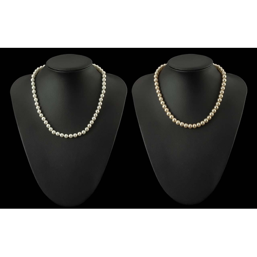 335 - ( 2 ) Cultured Pearl Necklaces, Consists of 1 Malloroca Necklace & 1 Pompadour Necklace. Both In Box... 