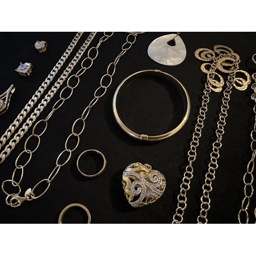 347 - Collection of Silver ( Gold Tone Jewellery ). Mostly All Stamped for Sterling Silver 925, Includes N... 