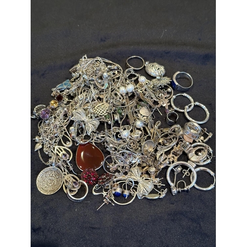 366 - Mixed Bag of Silver Jewellery, Mostly All Hallmarked. Needs a Good Sort.