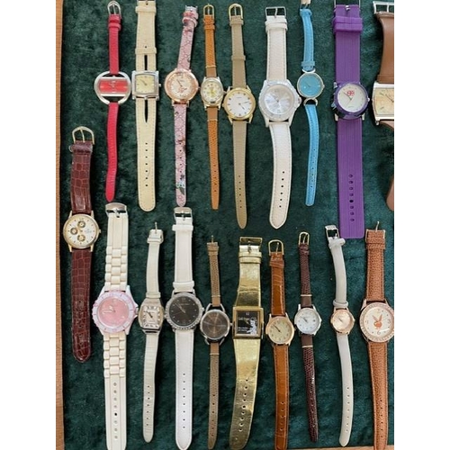 450A - Collection of Ladies Fashion Wristwatches, all fitted with new batteries and in working order, brace... 