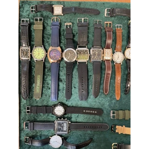 457A - Collection of Gent's Fashion Wristwatches, all fitted with new batteries and in working order, all l... 