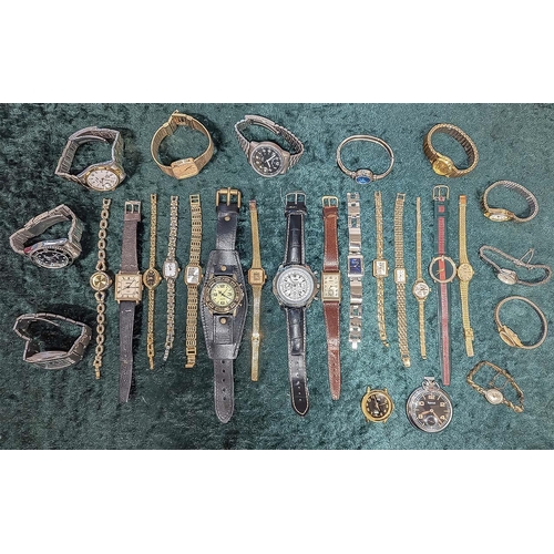 458 - Collection of Ladies & Gentlemen's Wristwatches, bracelet and leather straps, various makes includin... 