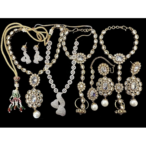 483 - Collection of Decorative 'Bollywood' Style Jewellery, comprising stone set earrings, ring and bracel... 