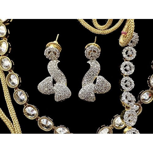 483 - Collection of Decorative 'Bollywood' Style Jewellery, comprising stone set earrings, ring and bracel... 