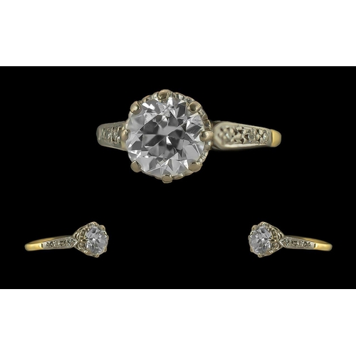 5 - Ladies 18ct Gold and Platinum Single Stone Diamond Set Ring, Marked 18ct and Platinum to Interior of... 