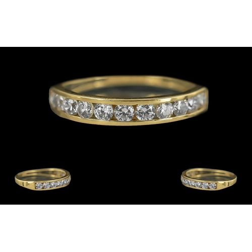 63 - Ladies 18ct Gold Diamond Set Half Eternity Ring, The Well Matched Round Brilliant Cut Diamonds of Ex... 