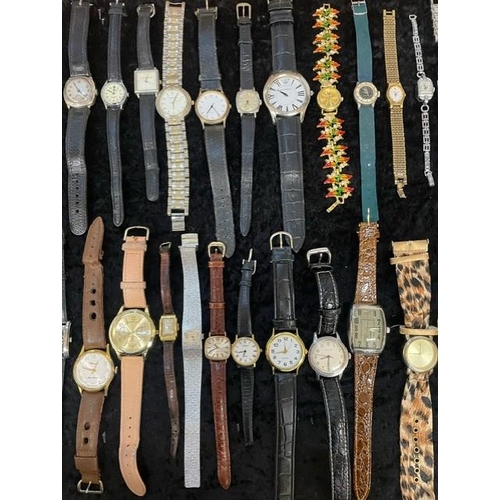 391 - Box of Assorted Ladies & Gentlemen's Wristwatches, leather and bracelet straps, assorted designs and... 