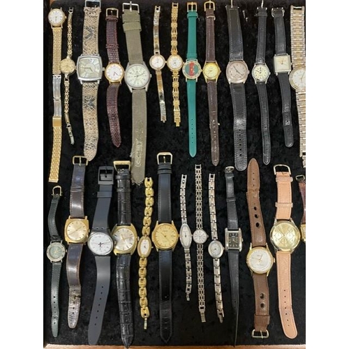 391 - Box of Assorted Ladies & Gentlemen's Wristwatches, leather and bracelet straps, assorted designs and... 