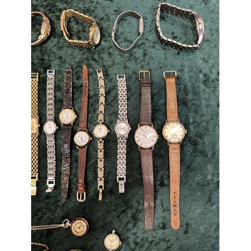 393 - Box of Assorted Ladies & Gentlemen's Wristwatches, leather and bracelet straps, assorted designs and... 