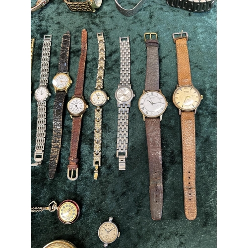 393 - Box of Assorted Ladies & Gentlemen's Wristwatches, leather and bracelet straps, assorted designs and... 