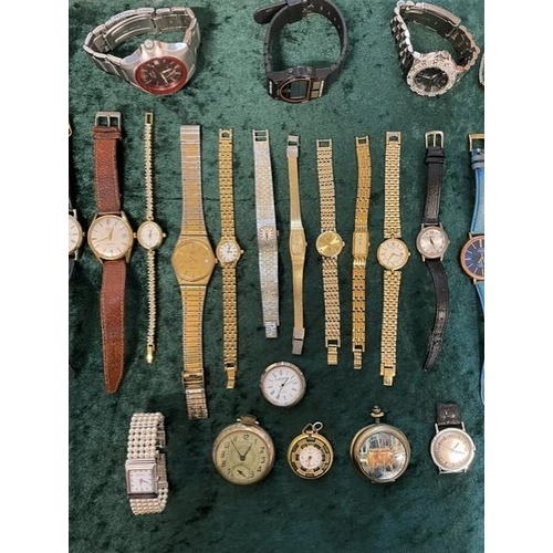 399 - Bag of Assorted Ladies & Gentlemen's Wristwatches, leather and bracelet straps, assorted designs and... 