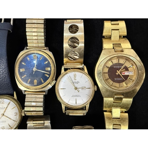 402A - Collection of Gentlemen's Quality Wristwatches, various makes, leather and bracelet straps, all work... 