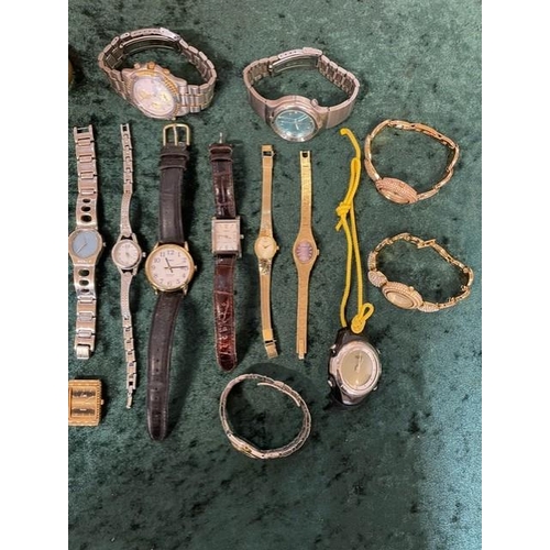 403C - Bag of Assorted Ladies & Gentlemen's Wristwatches, leather and bracelet straps, assorted designs and... 