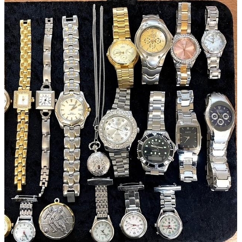 404C - Bag of Assorted Ladies & Gentlemen's Wristwatches, leather and bracelet straps, assorted designs and... 