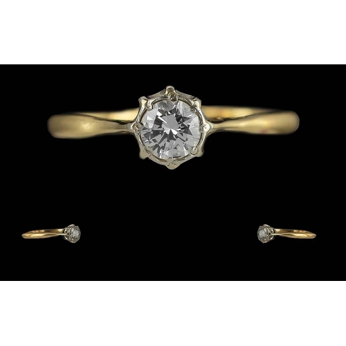 238 - Ladies 18ct Gold and Platinum Single Stone Diamond Set Ring, Marked 18ct and Platinum to Shank. The ... 