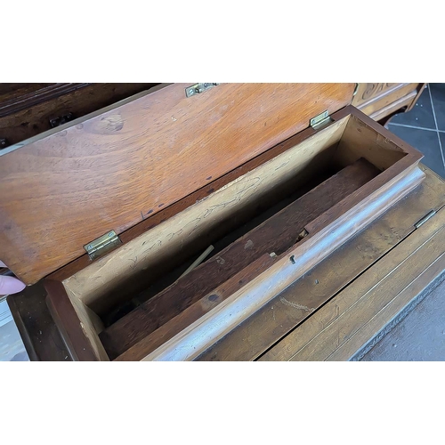 1021 - Victorian Mahogany & Walnut Inlaid Davenport Writing Desk, with hinge top and stationery compartment... 