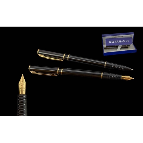 121 - Waterman Paris Boxed Set of Fountain Pens and Ballpoint Pen, With Gold Mounts.