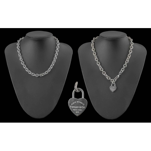 125 - Tiffany & Co New York Pair of Fine Sterling Silver Curb Necklaces, marked for sterling silver, each ... 