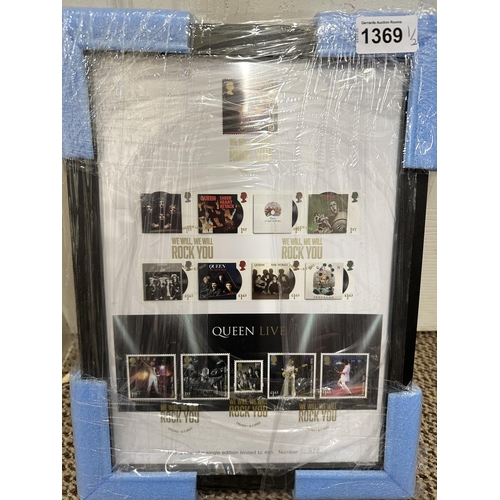 1369 - Queens Interest. Stamp Interest featuring two framed sets of Royal Mail stamps. Both housed in black... 