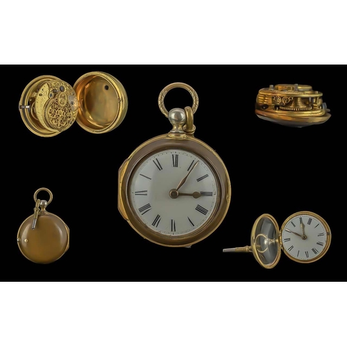 157 - George III Fine Quality Gilt Metal Pair Cased Verge Pocket Watch by Pat Hutton of London. Signed to ... 