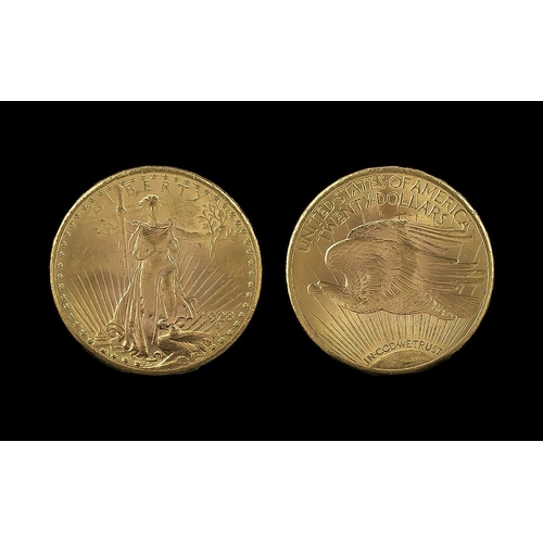 214 - USA Liberty Eagle 20 Dollar Gold Coin - Date 1928. Weight 33.43 grams. E.F Condition. High Graded Co... 