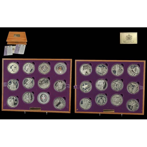 231 - Royal Mint Limited and Numbered Edition Golden Jubilee AG Collection, all sterling silver proof stru... 