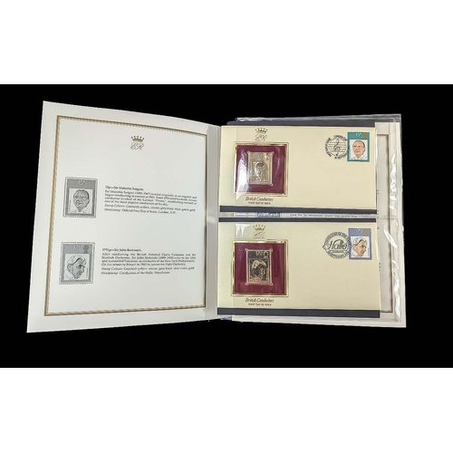 311 - 22ct Golden Replicas of British Stamps Collection In Album ( 24 ) In Total. Subjects London Landmark... 