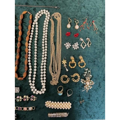 414A - Box of Quality Costume Jewellery, comprising bangles, brooches, chains, bracelets, brooches, some st... 