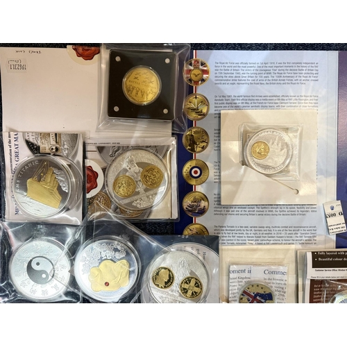 420 - Box of Windsor Mint Collectible Coins, including The Double Leopard, Captain James Cook, Churchill, ... 