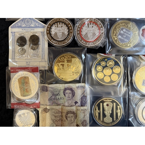 420 - Box of Windsor Mint Collectible Coins, including The Double Leopard, Captain James Cook, Churchill, ... 