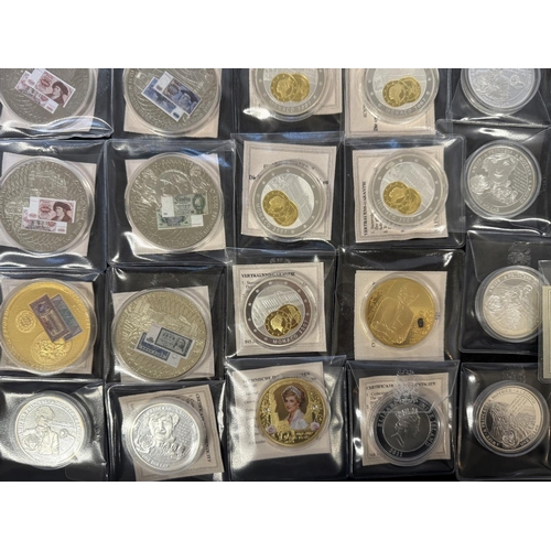 421 - Collection of Windsor Mint Collectible Commemorative Coins, mostly gold plated, including Royal Memo... 