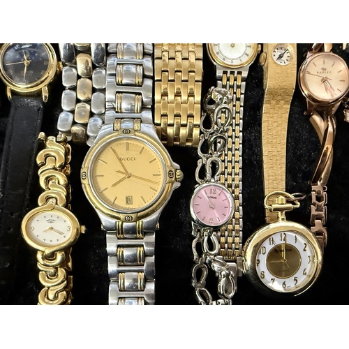 464 - Box of Gent's Wristwatches to include Seiko, Rotary, Citizen, Gucci, Bulova, together with ladies wr... 