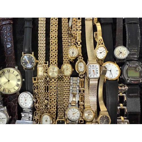 489 - Collection of Gentlemen's & Ladies Wristwatches, leather and bracelet straps, various makes includin... 