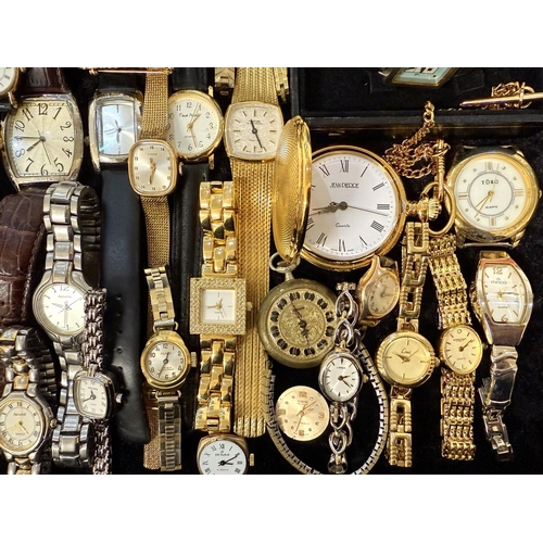 490 - Collection of Gentlemen's & Ladies Wristwatches, leather and bracelet straps, various makes includin... 