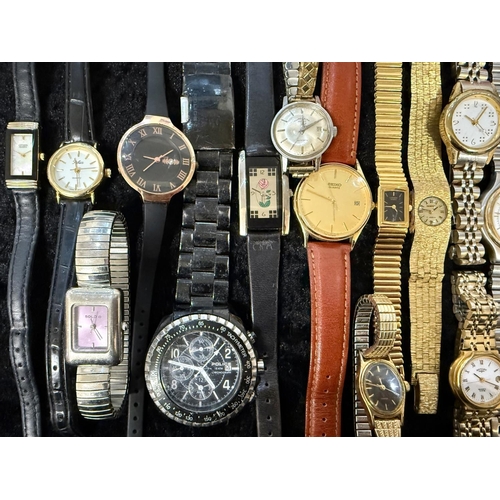 491 - Collection of Gentlemen's & Ladies Wristwatches, leather and bracelet straps, various makes includin... 