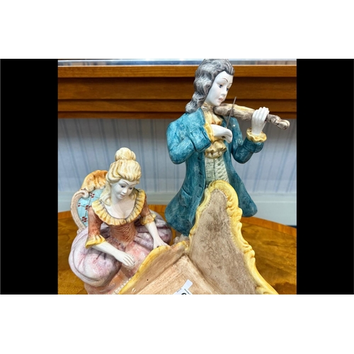 606 - Large Beautiful Continental Porcelain Figure of a Trio of Musicians, made and produced by Gianni Lor... 