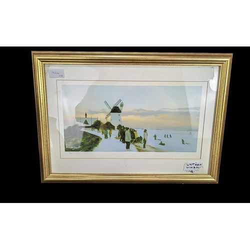 926 - Large Limited Edition Print of a Vulcan Bomber, mounted, framed and glazed.  Measures overall 25'' x... 