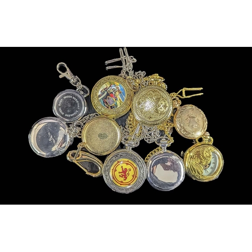 1386 - Collection of ( 10 ) Highly Decorative & Collectable Modern Pocket Watches, Various Designs - Please... 