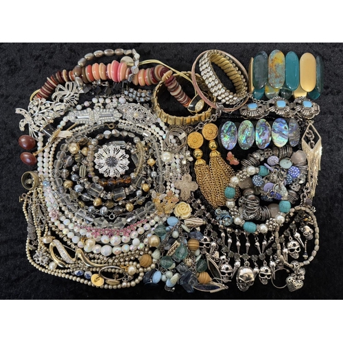 470 - Collection of Costume Jewellery, comprising pearls, beads, chains, brooches, earrings, pendants, bra... 