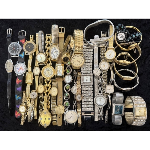 471 - Collection of Ladies & Gentlemen's Wristwatches, leather and bracelet straps, assorted designs and m... 