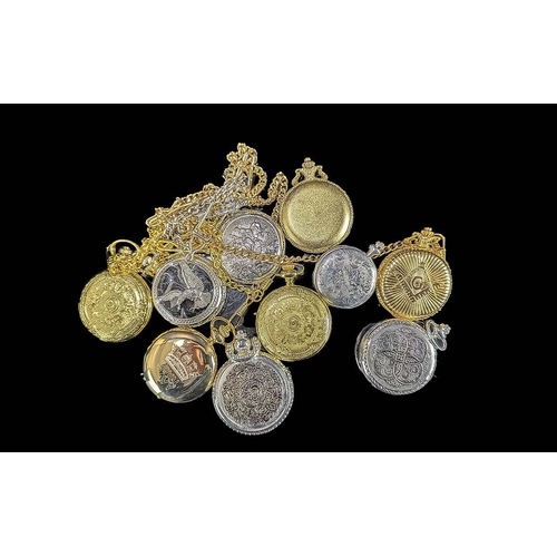 1387 - Collection of ( 10 ) Highly Decorative & Collectable Modern Pocket Watches, Various Designs - Please... 