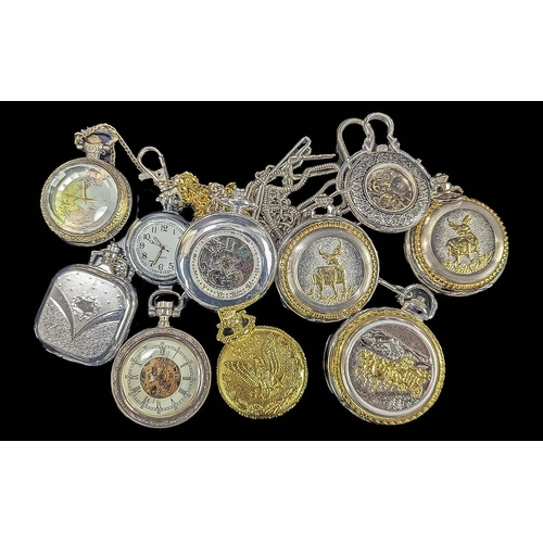 1391 - Collection of ( 10 ) Highly Decorative & Collectable Modern Pocket Watches, Various Designs - Please... 