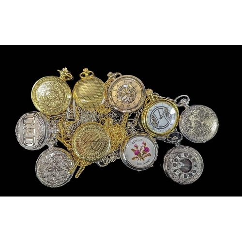 1393 - Collection of ( 10 ) Highly Decorative & Collectable Modern Pocket Watches, Various Designs - Please... 