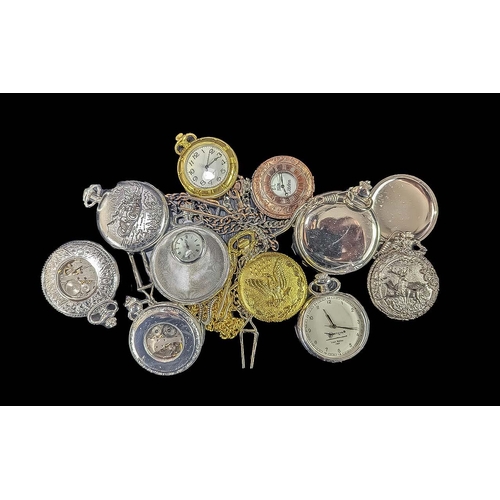 1394 - Collection of ( 10 ) Highly Decorative & Collectable Modern Pocket Watches, Various Designs - Please... 